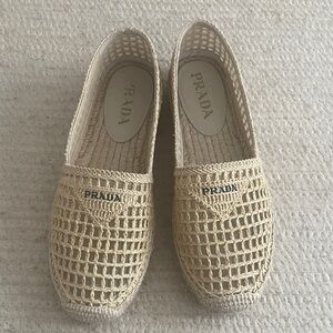Authentic Prada espadrilles raffia loafers!
